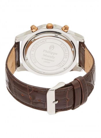 Men's Leather Analog Wrist Watch LS1151CRWO
