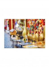 Golden Lamps In Old Arab Market Photo On Canvas Painting Multicolour 70x50centimeter