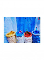 Old City Photo On Canvas Painting Blue 70x50centimeter