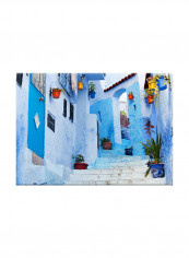 Old City Photo On Canvas Painting Blue 70x50centimeter