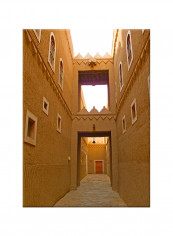 Traditional Arab Building Street Photo Art Canvas Painting Beige 50x70centimeter