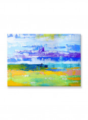 Abstract Painting Wall Art Canvas Blue 70x50centimeter