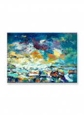 Abstract Painting Wall Art Canvas Multicolour 70x50centimeter
