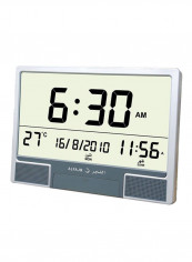 Automatic Azan Clock Silver/Black 37x3x27centimeter