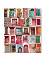 The Doors In Red Hues Photo On Canvas Painting Multicolour 50x60centimeter