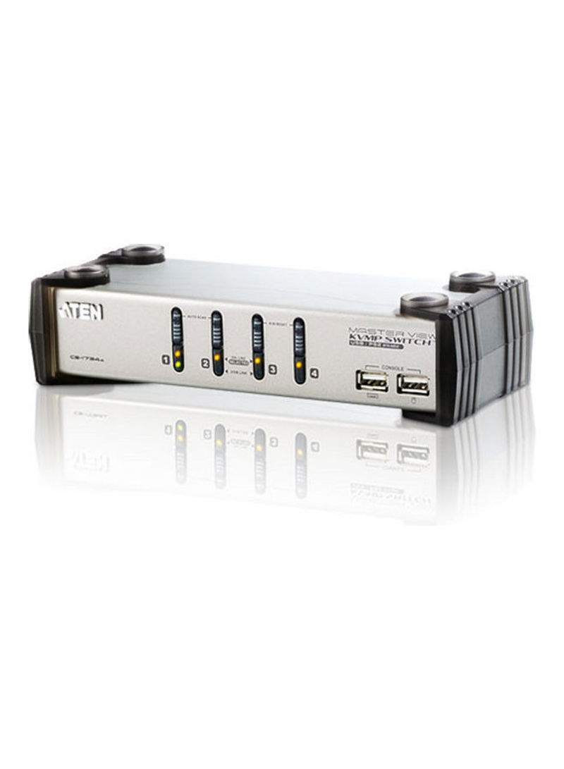 4-Port 2-USB Audio Switch Black/Silver