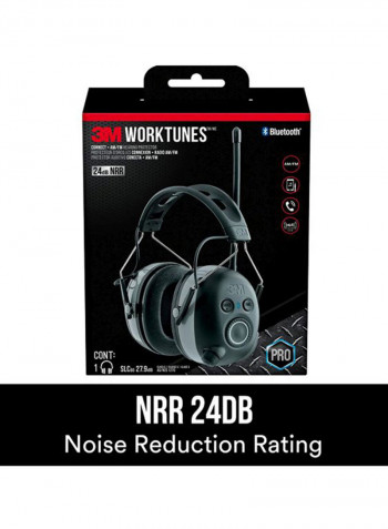 Work Tunes Connect AM/FM Hearing Protector With Bluetooth Wireless Technology Black