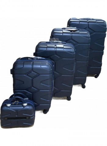 5-Piece Luggage Trolley Set Navy Blue