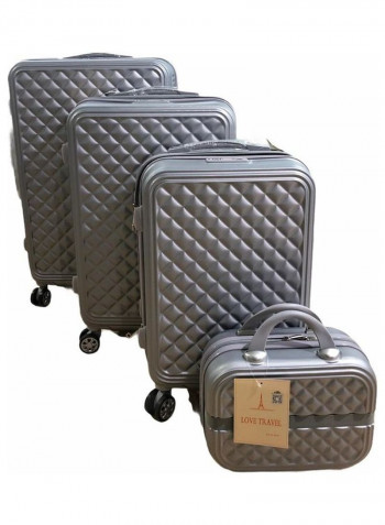 4-Piece Luggage Trolley Set Grey