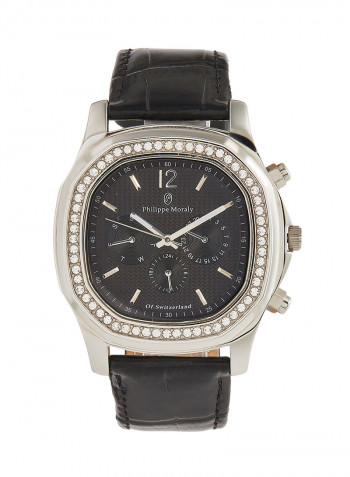Men's Leather Analog Wrist Watch LS1151WPWB