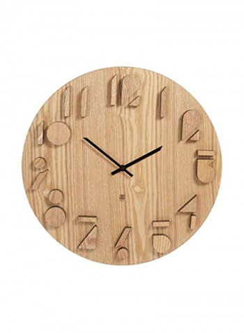 Wooden Wall Clock Natural 16.2x16.2x1.5inch