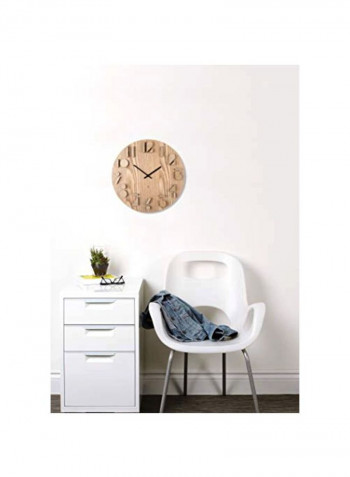 Wooden Wall Clock Natural 16.2x16.2x1.5inch