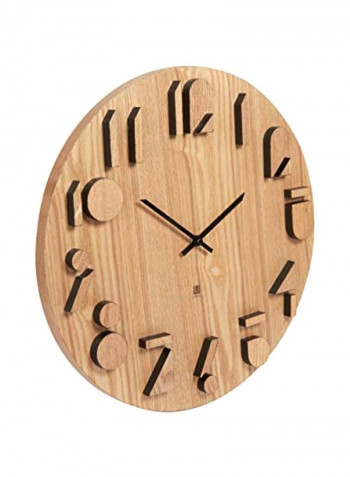 Wooden Wall Clock Natural 16.2x16.2x1.5inch