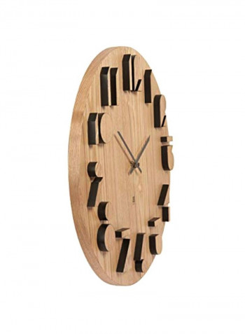 Wooden Wall Clock Natural 16.2x16.2x1.5inch