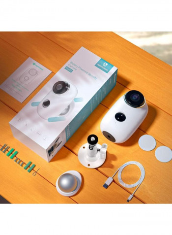 HMD2 Wireless Rechargeable Battery-Powered Security Camera, 1080P Video With 2-Way Audio, Night Vision, Waterproof Home Indoor/Outdoor WiFi Cameras With Cloud Service And 11 Pieces Accessories