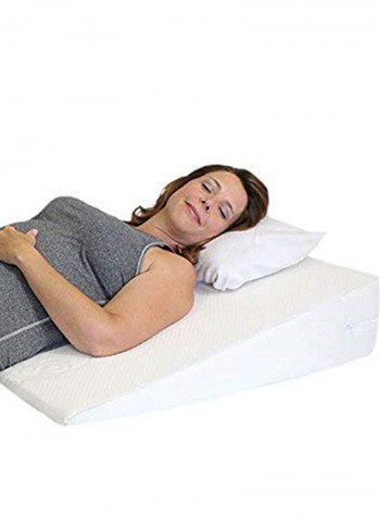 Medical Wedge Pillow For Gerd Acid Reflux, Sleep Apnea And Snoring With Washable Cover Cotton White 78x75centimeter