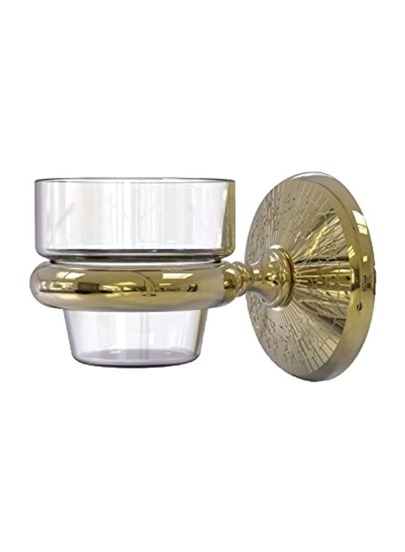 Monte Carlo Collection Wall Mounted Votive Candle Holder Gold/Clear 3x2.5x3inch