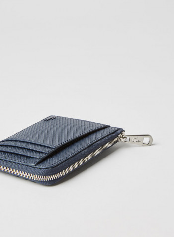 Chantaco Matte Pique Leather Zip 4 Card Holder MARBLE/CLIFF-CLIFF