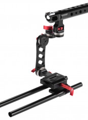 C-Shape Film Making Camera Cage Bracket With Quick Release Plate Black/Red