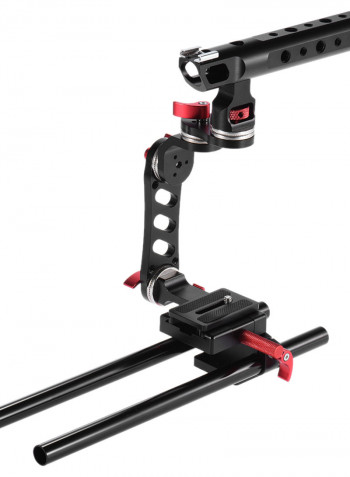 C-Shape Film Making Camera Cage Bracket With Quick Release Plate Black/Red