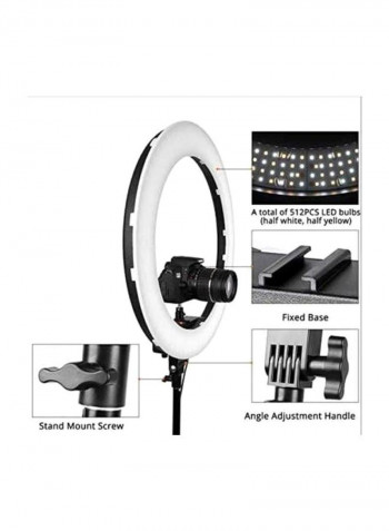 LED Ring Light With Carrying Bag 18inch White/Black