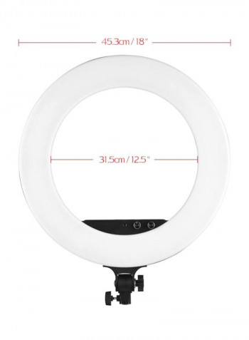 LED Ring Light With Carrying Bag 18inch White/Black