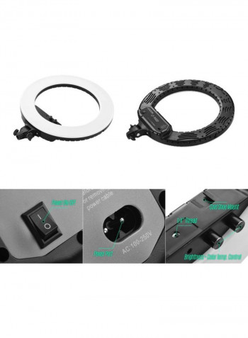 LED Ring Light With Carrying Bag 18inch White/Black