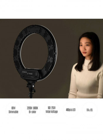 LED Ring Light With Carrying Bag 18inch White/Black