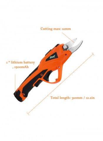 Electric Pruning Shear Orange 35x8x11.50millimeter
