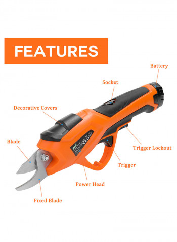 Electric Pruning Shear Orange 35x8x11.50millimeter