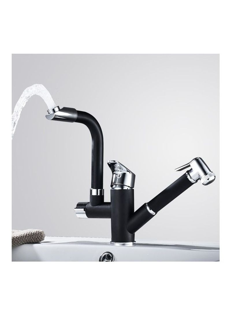 Hot and Cold Water Adjustable Basin Faucet Black