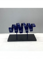 European Geometric Hollow Spiral Decoration Blue