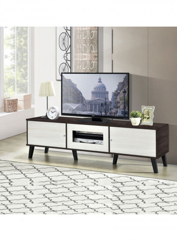 Palmer 2 Door TV Cabinet White/Brown 180x40x46cm