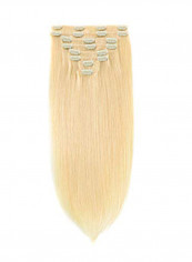 8-Piece Premium Real Clip In Human Hair Extension Blonde 18inch