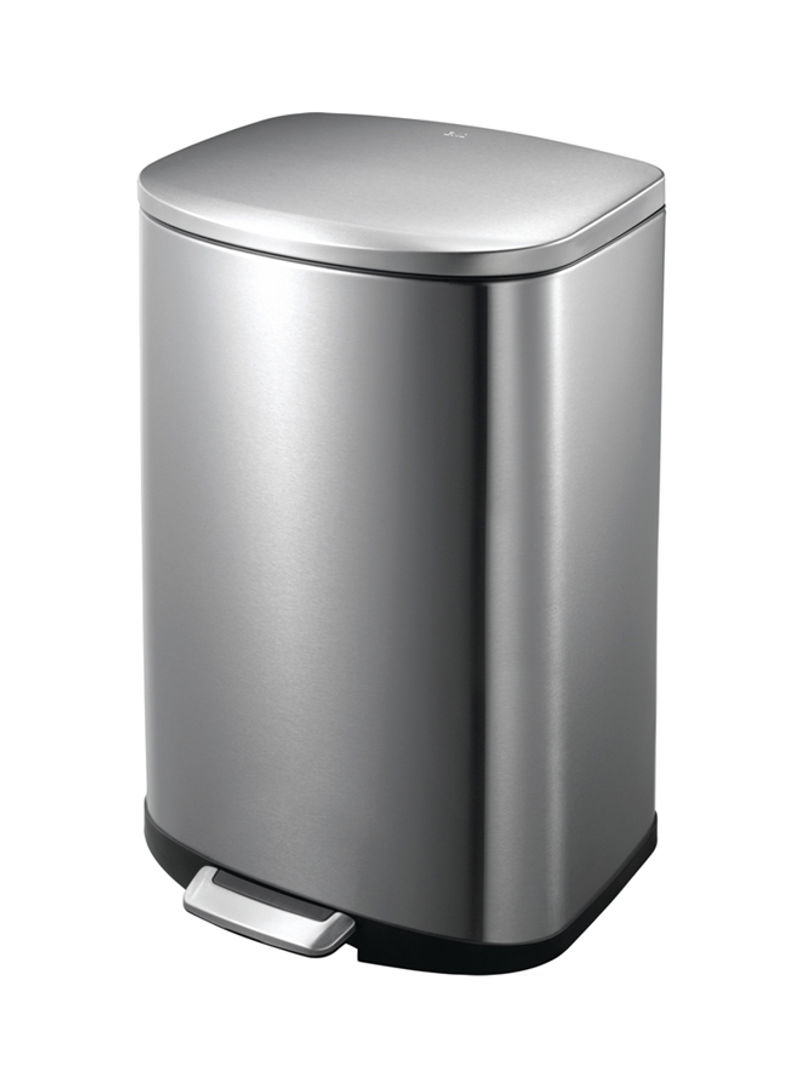 Della Stainless Steel Waste Bin With Soft Lid Silver 50L