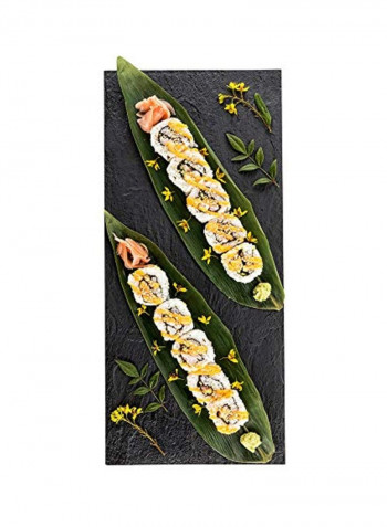 25-Piece Faux Slate Plate Black 16x7inch