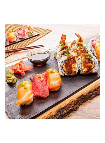 25-Piece Faux Slate Plate Black 16x7inch