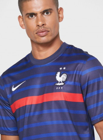 France Home Soccer T-Shirt Blue/Black