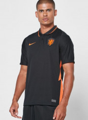 Netherlands Away Polo Black/Safety Orange