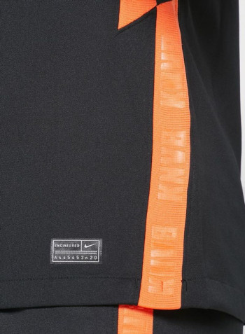 Netherlands Away Polo Black/Safety Orange