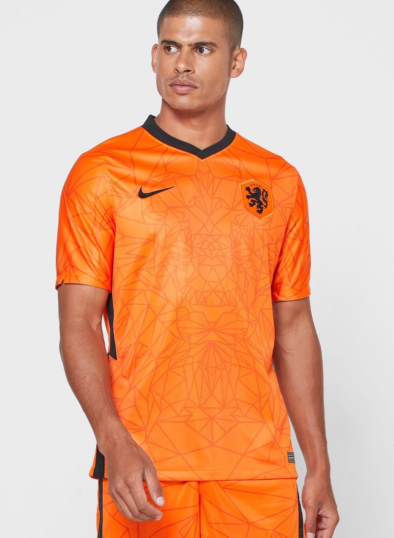 Netherlands 2000 Stadium Home V Neck T-Shirt Orange/Black