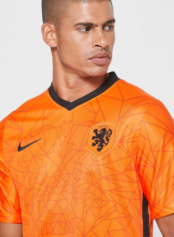 Netherlands 2000 Stadium Home V Neck T-Shirt Orange/Black