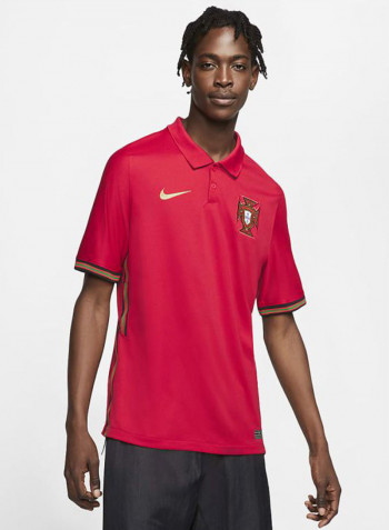 Portugal 2020 Home Football Jersey Red/Brown/White