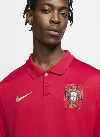Portugal 2020 Home Football Jersey Red/Brown/White