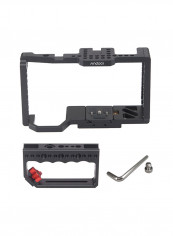 Camera Cage With Top Handle Grip Black