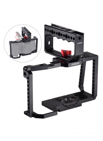 Camera Cage With Top Handle Grip Black