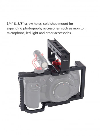 Camera Cage With Top Handle Grip Black