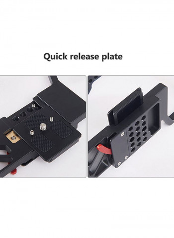 Camera Cage With Top Handle Grip Black