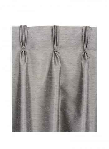 2-Piece Faux Silk Curtain Set Slate Grey 30x95inch