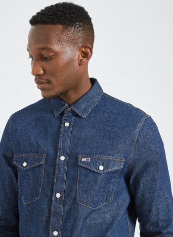 Western Denim Shirt Blue